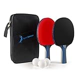 Sport Section Premium Tischtennisschläger-Set, 2 Tischtennisschläger + 3 Tischtennisbälle + Premium Tasche