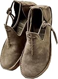 Medieval PU Leather Flat Sole - Renaissance Witch Low Heel Shoes - Retro Casual Leather - Women's Round Toe Leather Shoes, Gray, 40