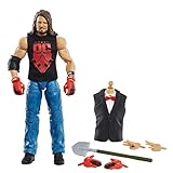 WWE HDD83 - AJ Styles WrestleMania Elite Kollektion Action-Figur mit Eingangs Shirt & Vince McMahon Baukasten Figuren, 15,24 cm, Spielzeug Geschenk für WWE Fans ab 8 Jahren