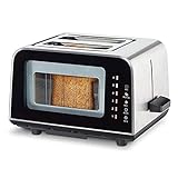 Adesign Toaster Frühstücksmaschinen Haushalt Kleine Multifunktions-Toast-Heizmaschine, Edelstahlgehäuse, Bagel-Abtau-Abbrechen-Funktion