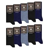10 Paar Comfort Socken ohne Gummi & ohne Naht Herren & Damen Baumwolle Komfortbund 13100 (Jeans Navy Schwarz 43-46)
