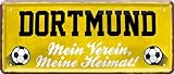 schilderkreis24 – Fußballschild Dortmund “Mein Verein, Meine Heimat!“ Deko Garage Artikel Sport Verein Geschenkidee Club Weihnachten Fußball Fan Liebhaber Begeisterte 28x12 cm