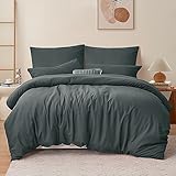 RUIKASI Bettwäsche 220x240 3teilig Grau - Oeko Tex Bettbezug 220 x 240 Set Anthrazit mit Kissenbezüge 80x80, Bettwäsche-Sets 240x220 aus Mikrofaser mit Reißverschluss Weich und Büg
