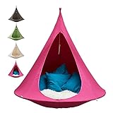 Camping Wasserdicht Hängematten - Outdoor Hängesessel (39.4 x 43.3 Zoll) Abnehmbar/Gefaltet für Outdoor und Indoor - Zuhause, Schlafzimmer, Kinderzimmer, Wohnzimmer oder Büro (Color : Pink)