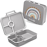 My Vesperbox – Bia - Bento Box Kinder 100% Auslaufsicher & BPA Frei - extrem robust - Lunchbox – Brotdose - ideal für Kindergarten und Schule… (Grau - Regenbogen)