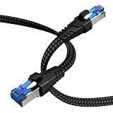 Nixsto Ethernet Kabel Cat 8-0.5M 1M 5M 10M 15M 20M 30M LAN Kabel, 40Gbps 2000MHz Hochgeschwindigkeits Netzwerkkabel, Flach RJ45 Gigabit POE Nylongeflecht Internet Patchkabel für Switch,PC, TV, Modem
