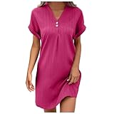 GFPGNDFHG Sommerkleider Damen Knielang leinenkleid Kleider Strandkleid lang tunikakleid Sommer westernkleid Tunika Kleid leoprint Damenkleider midi B