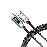USB C Kabel,mcdodo 100W 5A PD QC 4.0 Schnellladekabel USB C auf USB C Kabel 1.2m,Ladeleistung der visuellen Anzeige,Kompatibel mit Pad Pro 2020,Galaxy S21 S10 Huawei Mehr (Silber-)