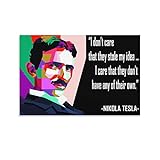 Nikola Tesla Zitate Leinwand-Kunstposter und Wandkunst, Bilderdruck, modernes Familienschlafzimmerdekor, Poster, 60 x 90 cm