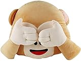 WUKONG99 33 cm Affe Plüschtier Emoji Emoticon Kissen gefüllt Plüsch Spielzeug Cartoon Tier Kissen (B)