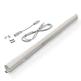 BRILONER - LED Leiste mit Ein/Aus-Schalter, neutralweiße Lichtfarbe, inkl. Steckerkabel, Unterbauleuchte Küche, LED Lichtleiste Küche, Schrankbeleuchtung, Küchenlampe, Lampe, 58,5x2,2x3 cm, Weiß