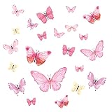 Little Deco Wandsticker Kinderzimmer Wandtattoo Schmetterlinge I Wandbild 65 x 43 cm (BxH) I Wandaufkleber Spielzimmer Baby Kinder Schlafzimmer rosa pink DL605