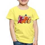 Spreadshirt Der Kleine Drache Kokosnuss Matilda Oskar Polonaise Kinder Premium T-Shirt, 98-104, Gelb