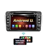 Amaseaudio Android 11 Autoradio, 2 Din für Benz W168 W203 W209, 7' Touchscreen, InDash DVD Player, DSP+, unterstützt drahtloses Apple Carplay Android Auto/GPS Navigation/ HD1080P/OBDII
