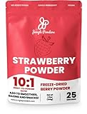 Jungle Powders Erdbeeren Pulver - 100g 100% natürlich, rotes Erdbeerpulver gefriergetrocknet – ohne GVO, Vegan - Super Food Erdbeerpulver zum Backen