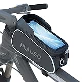 PLAUSO Fahrrad Rahmentasche wasserdichte Fahrradtasche Oberrohrtasche Lenkertasche - Fahrrad Handyhalterung, Fahrrad Handytasche für Smartphones unter 6,7 Zoll