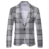 ZUOYIMEI Jacke Herren Trend Slim Fit Mode Blazer Herren Business Casual Temperament Western Jacke Herren Vintage Klassisch All-Match Longsleeve Anzug Herren X-05 L