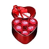 HUALONG Künstliche Rosenseifenblume Geschenkbox, Gefälschte Blumen-Geschenkbox, Romantisches Geschenk für sie am Muttertag, Jahrestag, Geständnis, Valentinstag (Rot, One Size)