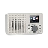 oneConcept TuneUp - Internetradio, WLAN-Schnittstelle, Leistung: 5 Watt, App-Control mit AirMusic App, Line-Ausgang, 2,4'-HCC Display (High Contrast and Color), weiß