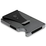 BAYENTO® Verso Wallet – Aluminium Mini Kartenhalter mit Geldklammer und Platz für bis zu 10 Kreditkarten - Minimalist Wallet - Geldbörse aus echtem Aluminium mit RFID-Schutz inkl. Geschenkbox | (Grau)