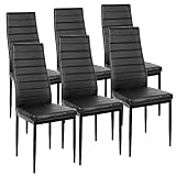 baiyun Esszimmerstühle, generische Stühle für Esszimmer, dicke Polsterung, Stühle für modernes Esszimmer (6 Stück, schwarz)