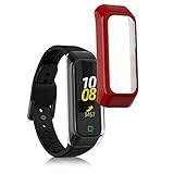 kwmobile 2X Hülle kompatibel mit Samsung Galaxy Fit 2 - Fitnesstracker Case Set Transparent Rot - ohne Tracker