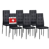 Albatros Esszimmerstühle 6er Set Rimini, Schwarz - Edles Italienisches Design, Kunstleder-Bezug, bequemer Polsterstuhl - Moderner Küchenstuhl, Stuhl Esszimmer oder Esstisch Stuhl