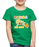 Spreadshirt Biene Maja Hurra Ich Bin 4! 4. Geburtstag Kinder Premium T-Shirt, 110-116, Kelly Green