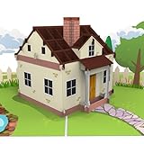 LIMAH® Pop-Up Karte Haus | 3D Glückwunschkarte mit Garten und Teich zum Einzug, Richtfest, Hausbau, Hauskauf oder Umzug | als Gutschein oder Geldgeschenk