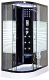 HOME DELUXE - Dampfdusche BLACK PEARL - Maße 120 x 80 cm Links - inkl. Dampffunktion, Regendusche, Radio und Zubehör I Fertigdusche, Dusche, Duschtempel