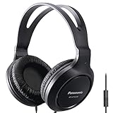 Panasonic Leichte Over-The Ear Kopfhörer mit Kabel, mit Mikrofon, Sound und XBS für extra Bass, langes Kabel, 3,5-mm-Klinkenstecker für Handys und Laptops – RP-HT161M (Schwarz)