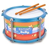 Bontempi | BabyBeat: Spielzeugtrommel mit Doppelmembran für kleine Schlagzeuger, 245 x 245 x 135 mm