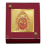 DENMOUS AMZ978 Bilderrahmen für Armaturenbrett, Tischdekoration, Büro, MDF-1B-Holzrahmen und 24 Karat vergoldete Folie, religiöses Rahmen-Idol für Pooja, Gebet, Geschenke, Artikel (6,3 x 5,5 cm)