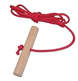 Looping-Lu Schlittenseil mit Holzgriff aus Buchenholz 1 Zugseil (Rot)