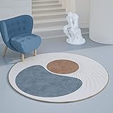 HNYDMF Nordic Round Teppiche 80 cm 100 cm 120 cm 140 cm 160 cm 180 cm 200cm 300 cm Rundteppich für Wohnzimmer Schlafzimmer Große kleine Stuhl Matten Waschbare rutschfeste Bodenmatten