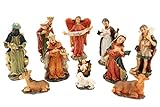 Mini Krippenfiguren Set 11-teilig Höhe bis 7cm Weihnachtskrippe Figuren Krippenzubehör Weihnachtsdeko