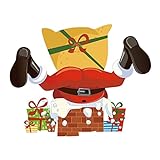 LOVIVER Selbstklebende Weihnachtsmann-Wandaufkleber, Wanddekoration, Geschenkstiefel, dekorative Tapete, Wandbilder für Weihnachtsfeier, Weihnachten,