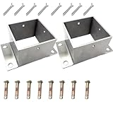 Pergola-Halterungs-Set aus Edelstahl, robuster Metall-Zaunpfostensockel für Holzdeck, Veranda, Geländer, Beton, Vinyl, Zaun, Briefkasten, 2 Stück, 200 x 130 mm, Pfostenhalter im Lieferumfang