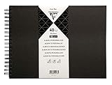 Clairefontaine 95436C – ein personalisierbares Album mit 40 Blatt schwarzem Papier, 185 g, Format 32 x 24 cm (schwarzer Einband)