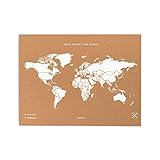 Miss Wood Woody Map Natural Weltkarte Kork L weiß