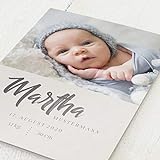 sendmoments Geburtskarten, Baby ist da, Geburtsanzeige, 5er Klappkarten-Set C6, personalisiert mit Wunschtext & persönlichen Bildern, wahlweise mit passenden Umschlägen im gleichen Design