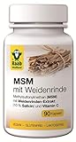 Raab Vitalfood MSM mit Weidenrinde, hochwertigen Weidenrindenextrakt mit standardisiertem Salicingehalt, Vegan, Glutenfrei, Laktosefrei 90 Kapseln, 56.7 g