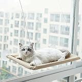 Fensterliege für Katzen,Verstärkte Hängematte Katze,Fensterbrettauflage Katze ,für große Katzen Bis 35 kg ,mit 4 Starkem Saugnapf ,Aufzubauen,Sonnenbaden Katzenbett, Haustierbett ,für große Fenster