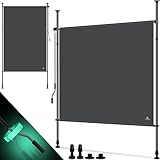 KESSER® Klemmmarkise Senkrechtmarkise außen 200x310cm Ausziehbar & Blickdicht | Vertikalmarkise mit Handkurbel ohne Bohren | Balkon-Sichtschutz & Windschutz für Garten & Terrasse W