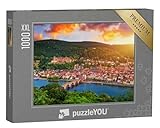 Puzzle 1000 Teile XXL „Panoramablick auf Heidelberg mit Neckar, Deutschland“ – aus der Puzzle-Kollektion Heidelberg