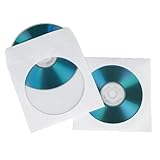Hama CD-/DVD-/Blu-ray Papierhüllen (mit transparentem Sichtfenster, verschließbar) 100er-Pack, weiß