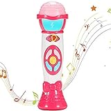 ThinkMax Mikrofon Spielzeug, Sprachwechsel und Mikrofon Aufnahme, pädagogische frühen Kinder Musik Spielzeug (Rosa)