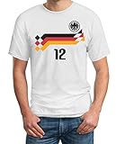 Deutschland Fussball Retro Trikot EM 1990 Cooles Fanshirt für EM 2021 T-Shirt L Weiß
