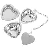 Ciieeo Ich Liebe Teeabfluss Herzförmiges Tee-ei-netz Tee-eier Teebeutelhalter Für Tasse Teeabtropfgestell Lose Teesieb Aus Metall Kaffee-ei Teebrüher Für Losen Tee Silver Rostfreier S