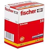 Unbekannt S 8 - Spreizdübel mit 2-fach-Spreizung zum Befestigen von Bewegungsmeldern, Briefkästen in Beton, Vollstein, Vollziegel, Naturstein uvm. - 100 Stück - Art.-Nr. 50108 G
